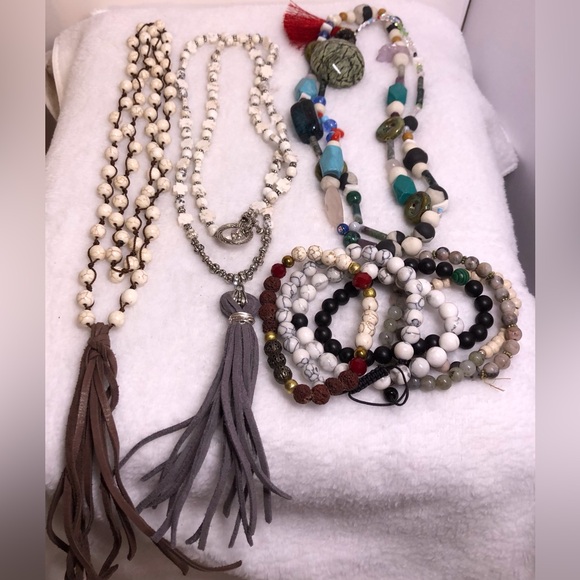 9 pc Bohemian Necklace & Bracelet Bundle - Picture 1 of 13